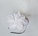 Coolwife Fascinator Hats Pillbox Hat British Bowler Hat Flower Veil Wedding Hat Tea Party Hat (B White)