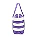 DALIX Striped Boat Bag Premium Cotton Canvas Tote in Purple