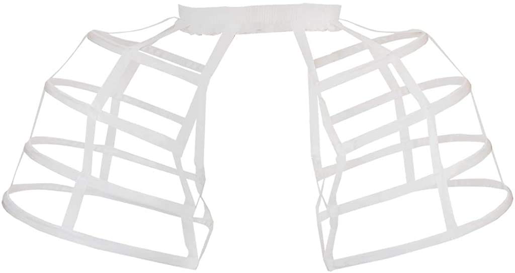 Photo 1 of Pannier Petticoat Women Victorian Bustle Cages Hoop Skirt Cage Skirt for Women (White 4 Hoops)