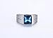 VNOX Mens Stainless Steel Blue Square CZ Cubic Zirconia Ring for Wedding Band Engagement,Size 10