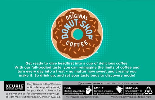THE ORIGINAL DONUT SHOP KEURIG SINGLE-SERVE K-CUP PODS, DECAF KEURIG SINGLE-SERVE K-CUP PODS, MEDIUM ROAST COFFEE, 12 COUNT