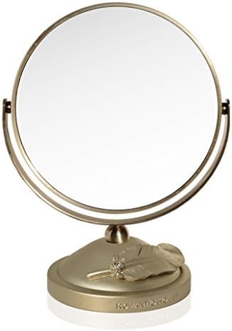 Creative Double-sided 5 Inch Desktop Makeup Mirror Fashion Cute Feathers Portable Princess Dressing Mirror High-definition Beauty Mirror