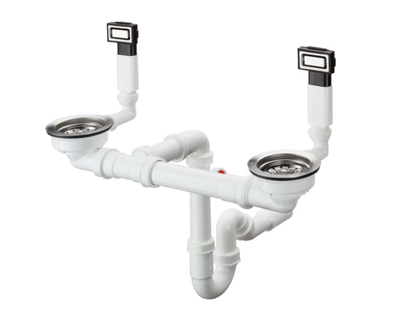 hansgrohe 43922800 Manual Waste and Overflow Set for Double Bowl