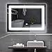 Tangkula LED Bathroom Mirror, Wall-Mounted Makeup Vanity Mirror with Led Light, Illuminated Lightning Bath Hanging Frosted Polished Edge Rectangle Mirror(27.5