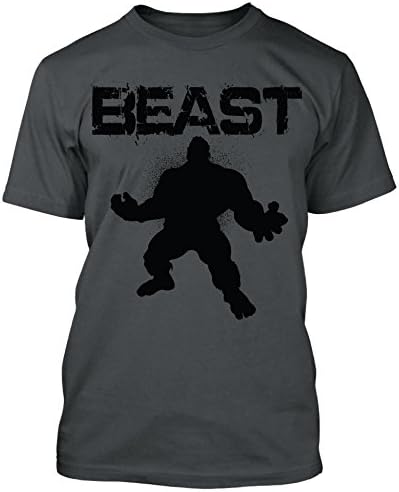 New Generation Apparel Beast Shirt Work out Gym Wear (Charcoal, 3XL)