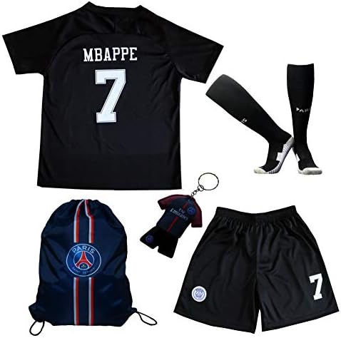LES TRICOT 2018/2019 Paris Away #7 MBAPPE Football Futbol Soccer Kids Jersey Shorts Socks Set Youth Sizes