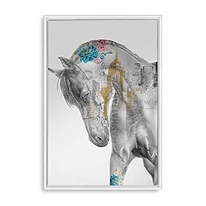 Framed Canvas Home Artwork Decoration Animal Portrait Canvas Wall Art for Living Room, Bedroom - 16x24 inches