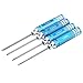 PIXNOR 4pcs Metal Hexagonal Hex Screw Driver Screwdrivers Tools Kit 1.5mm 2.0mm 2.5mm 3.0mm for RC Helicopter (Blue)