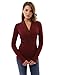 PattyBoutik Women Shawl Collar Pleated Detail Blouse (Burgundy Large)