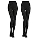 MANZI 2 Pairs 400D Women's Black Thermal Warm Winter Fleece Tights