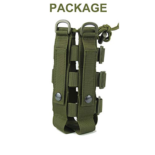 Kasla Tactical Military MOLLE Water Bottle Pouch, Adjustable Outdoor Sport Kettle Carrier Bag - Multi Colors (Green)