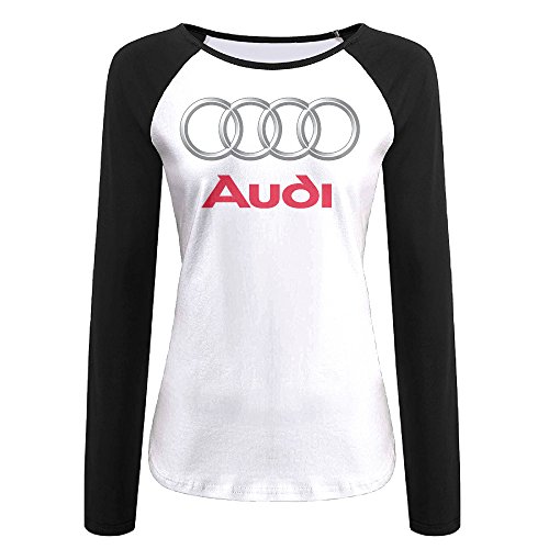 Women's Audi Logo Long Sleeve Raglan Baseball T Shirt Black