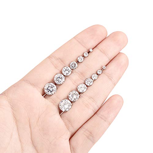 Tornito 7 Pairs 20G Stainless Steel Stud Earrings Round Cubic Zirconia Barbell Earring Set For Men Women 2MM-8MM - Thumbnail 3