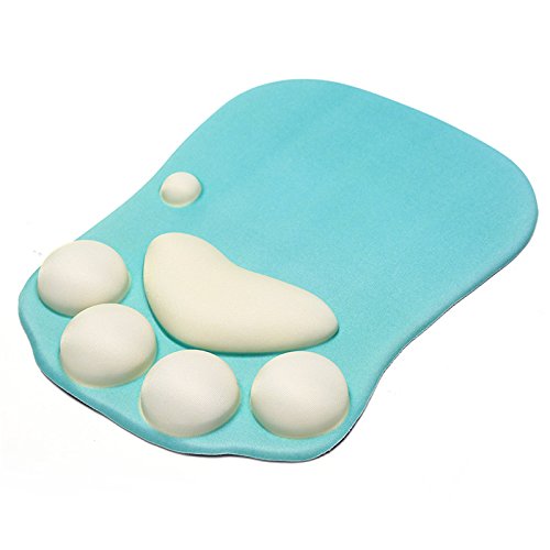 Mouse Pad with Wrist Support Cat Paw Soft Silicone Wrist Rests Memory Foam Comfort Cushions