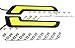 BININBOX White L Shape COB Car LED Lights 12V for DRL Fog Driving Daylight Daytime Running Lamp Waterproof Slim Black Case Pack of 2