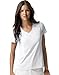 Hanes Ladies' 4.5 oz.; 100% Ringspun Cotton nano-T� V-Neck T-Shirt - WHITE - M