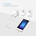 Vinsic USB Wall Charger with Quick Charger Foldable Plug for Galaxy S7/S6/Edge/Plus, Note 5/4, LG G5 V10, HTC 10 and More