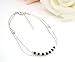 LUNIWEI Double Black White Bead Anklet Bracelet Sandal Barefoot Beach