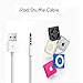 iPod Shuffle Cable, Worice 2 Pack 3.5mm Jack / Plug to USB Charger Sync Data Transfer Charging Cable for Apple iPod Shuffle 3rd / 4th / 5th / 6th / 7th Generation