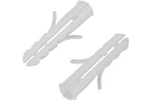 uxcell 4x20mm Plastic Expansion Tube Bolts Column Frame Fixings White 100pcs