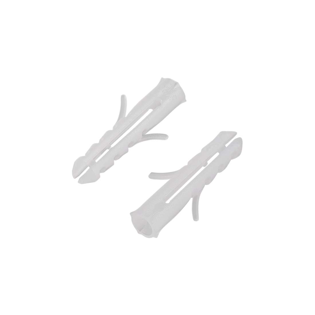 sourcing map 4x20mm Plastic Expansion Tube Bolts Column Frame Fixings White 100pcs