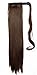Wrap Around Synthetic Ponytail One Piece Heat Resistant Magic Paste Pony Tail Long Straight Soft Silky for Women Lady Girls 26'' / 26 inch (medium brown)
