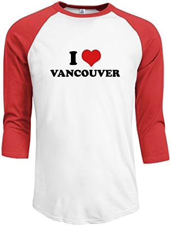Men's I Love Vancouver 3/4 Sleeve Raglan Tshirt Sport Jersey