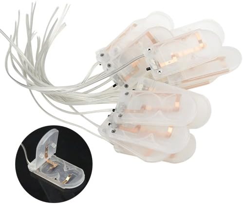 WMYCONGCONG 15 Pcs 2X 3V CR2032 Battery Holder Coin Button Cell Battery Holder Case with ON/Off Switch Lead Wire Type (Clear)