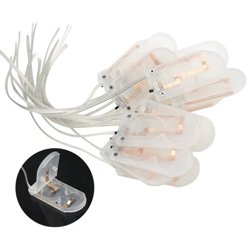 WGCD 15 PCS ON/OFF Switch 2 x 3V CR2032 Battery Holder Coin Cell Button Battery Holder Case Lead Wire Type, White
