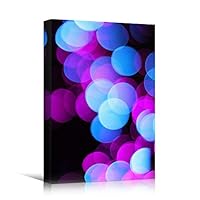 Canvas Wall Art Bokeh Art Abstract Abstract Colorful Hallway Industrial Lights Mixed Media Multicolor Neon - 12x18 inches