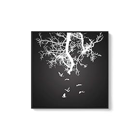 Framed Canvas Wall Art for Living Room, Bedroom Abstract Trees Canvas Prints for Home Decoration Ready to Hang - 16x16 inches