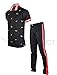 SCREENSHOTBRAND-S11817 Mens Hipster Hip-Hop Premium Tees - Stylish Fashion Multi Print Embroidery Polo T-Shirt - Black-Medium