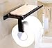 DECOMOMO Toilet Paper Holder with Phone Shelf, SUS304 Stainless Steel Wall Mount Bathroom Tissue Holder with Storage Shelf Rack, Toilet Paper Roll Dispenser Matte Black