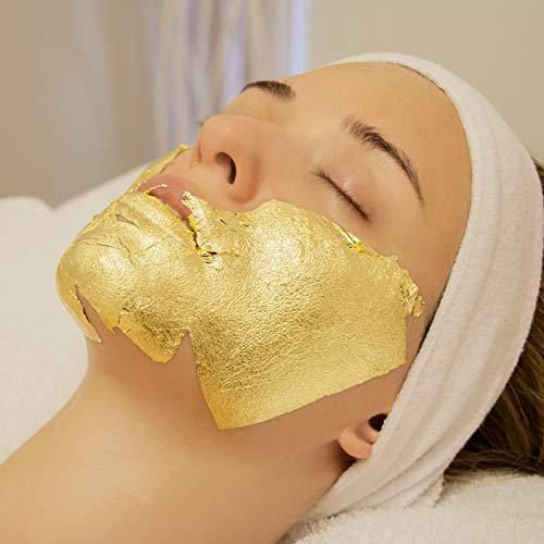 KINNO Edible Gold Leaf Sheets 30 Sheets 1.7" x 1.7" 24K Yellow Real Gold for Facial Mask, Makeup, Spa, Crafts, Gilding, Art, Bakery Food and Drink Decorations- Cake, Dessert, Coffee or Wine