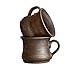 Handmade Ceramic Set of 2 Mug Small Clay Cup with Handle 5oz Multicolor Natural Earthenware Eco Friendly Coffee Lead Free Pottery Handcrafted Black