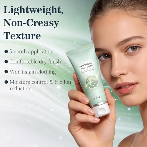 New Intertrigo Cream,Professional Intertrigo Relief Cream,Skin Fold Care & Chafing Support Creams,Helps Soothe Irritated Skin,Moisture & Friction Control,for Friction-Prone Areas 2 oz