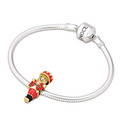 GNOCE "Gift The Nutcracker Robot Police Charms Special Yellow Gold Plated Festivity Decorative Nutcracker 925 Sterling Silver Charm Bead Happy Mothers Day! Dangle Fit Bracelet/Necklace for Girl Women - Thumbnail 2