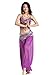ZLTdream Lady's Belly Dance Chiffon Banadge Top and Lantern Coins Pants Purple, One Size