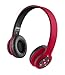 JAM Transit Wireless Bluetooth On-Ear Headphones, 30ft Range, Superior Bass, Big Sound, No Cords, Rechargeable Battery, Comfortable Fit, Perfect for Travel, Car, Kids, HX-HP420RD Red