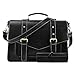 ECOSUSI Pencil Case Pencil Pouch Pen Bag PU Leather Pouch Roll Up Purse for Work, Office, Black