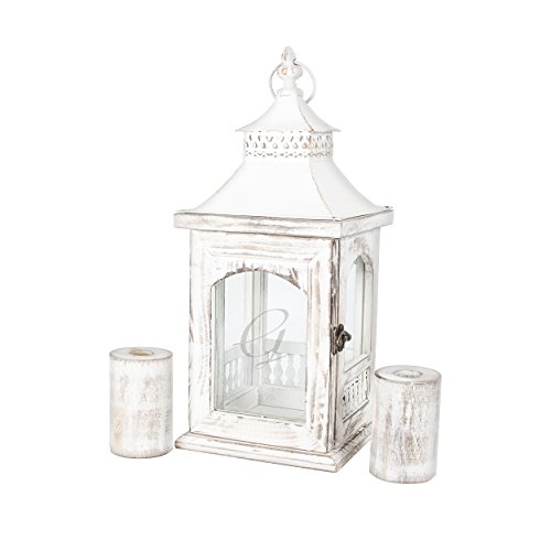 Cathy's Concepts Personalized Rustic Unity Lantern with Candle Holder, Letter G