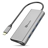 USB C Hub Tuwejia 6-in-1 Type c Hub Multi Port Adapter with USB C to HDMI 4K Output,4 USB 3.0, USB C Charging Adapter Compatible MacBook Pro 13/15 (Thunderbolt 3 Port),MacBook Air 2018, Surface Go
