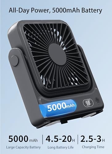Magnetic Travel Fan, 5000mAh Ultra-Slim Cruise Approved Fan Rechargeable, 4-Speed, Hook Design, Portable Fan for Cruise Ship Cabin, Bedroom Sleeping, Camping, Travel & Cruise Essentials 2026
