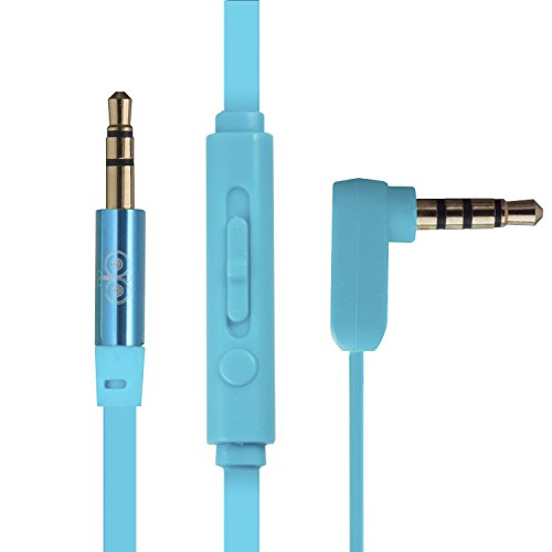 Jabees 3.5mm Aux Audio Cable to Connect Headphones/Headsets with Gaming Devices such as Xbox/P4P, Replacement Audio Cable with Mic and Volume Control for Music and Voice Streaming for Cellphone -Blue
