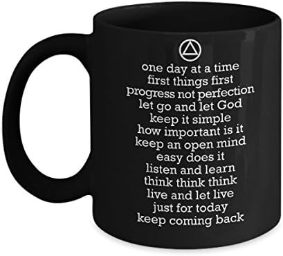 AA Slogans Mug 1 - Alcoholics Anonymous - Recovery Sobriety Gift Mug
