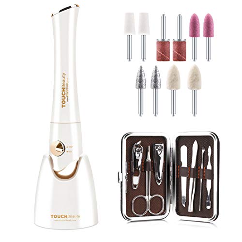 ZesGood Electric Nail Files 5 in 1 Electric Manicure Nail Drill Machine with Portable Nail Clippers Set (2 Pack Bits)