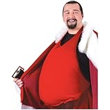 Fun World Men's Padded Santa Belly Costume Accessory, white Standard