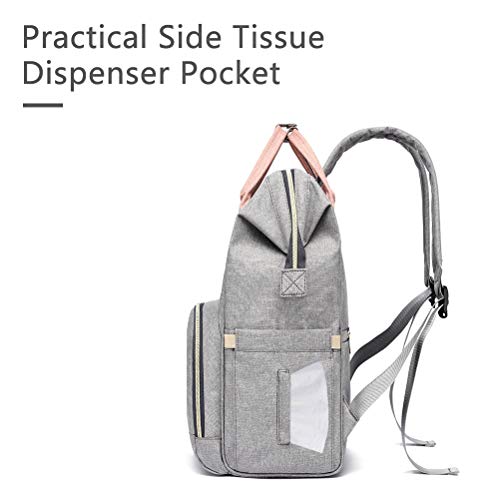 HaloVa Diaper Bag, Baby Nappy Bag, Large Capacity Mommy Daddy Travel Backpack, Pink