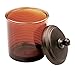 mDesign Tint Bathroom Vanity Canister Jar for Cotton Balls, Swabs, Cosmetic Pads - Brown