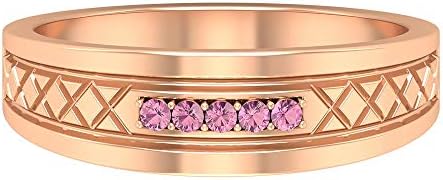 ユニークな結婚指輪 ラウンドシェイプトルマリンリング 10月の誕生石リング アンティーク婚約指輪 ステートメントリング ビンテージアニバーサリーリング 14k ローズゴールド Size 8 Clorela Com Mx